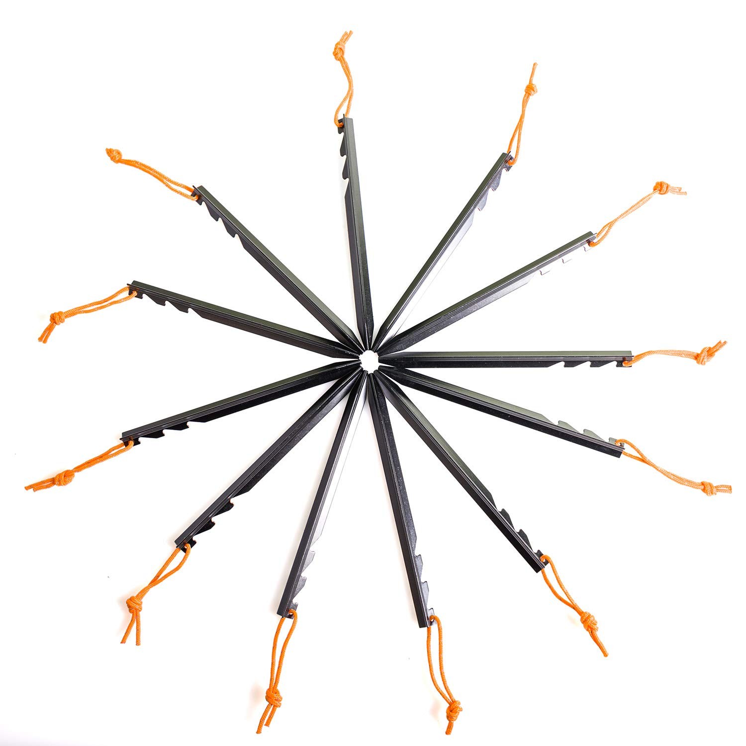 Aluminum Alloy Tent Stakes Pegs, 12-Pack Ground Pegs with Black