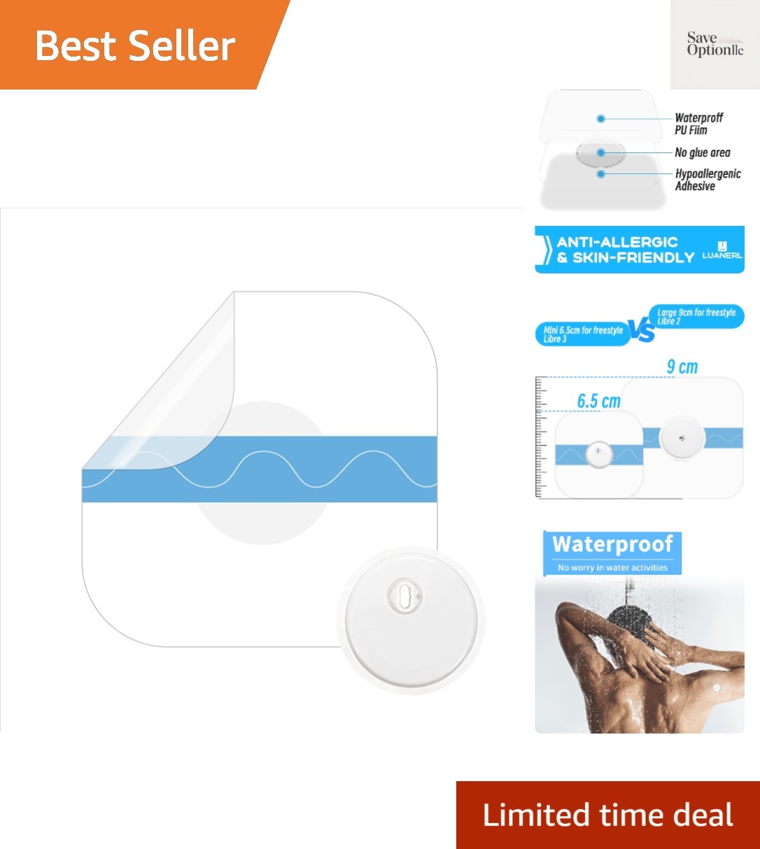 Waterproof Sticker for Freestyle Libre 3 Sensor Covers-50 PCS Waterproof for …