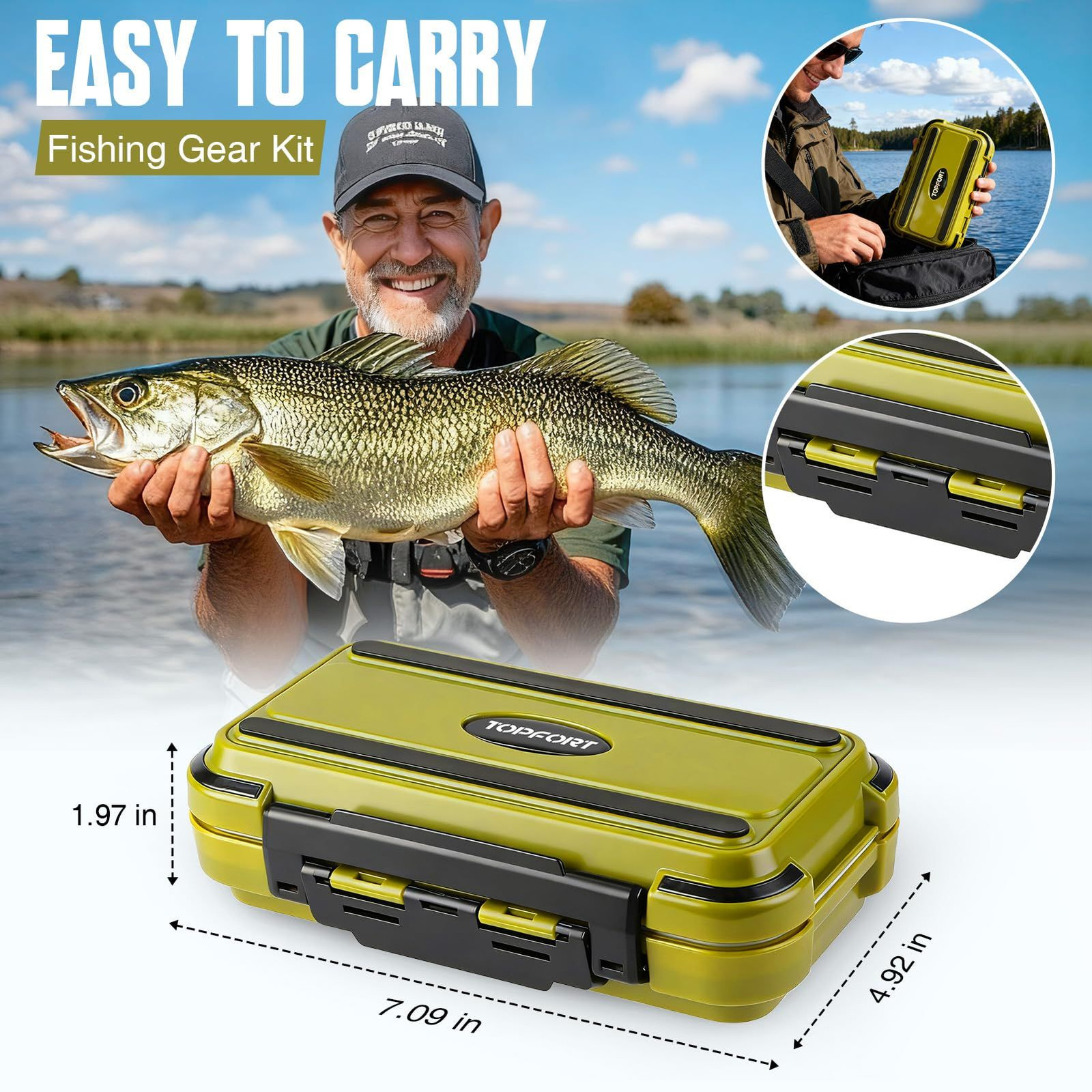 TOPFORT 187/343pcs 6.3 x 3.7 x 1.8 inches, 251pcs Fishing Accessories kit