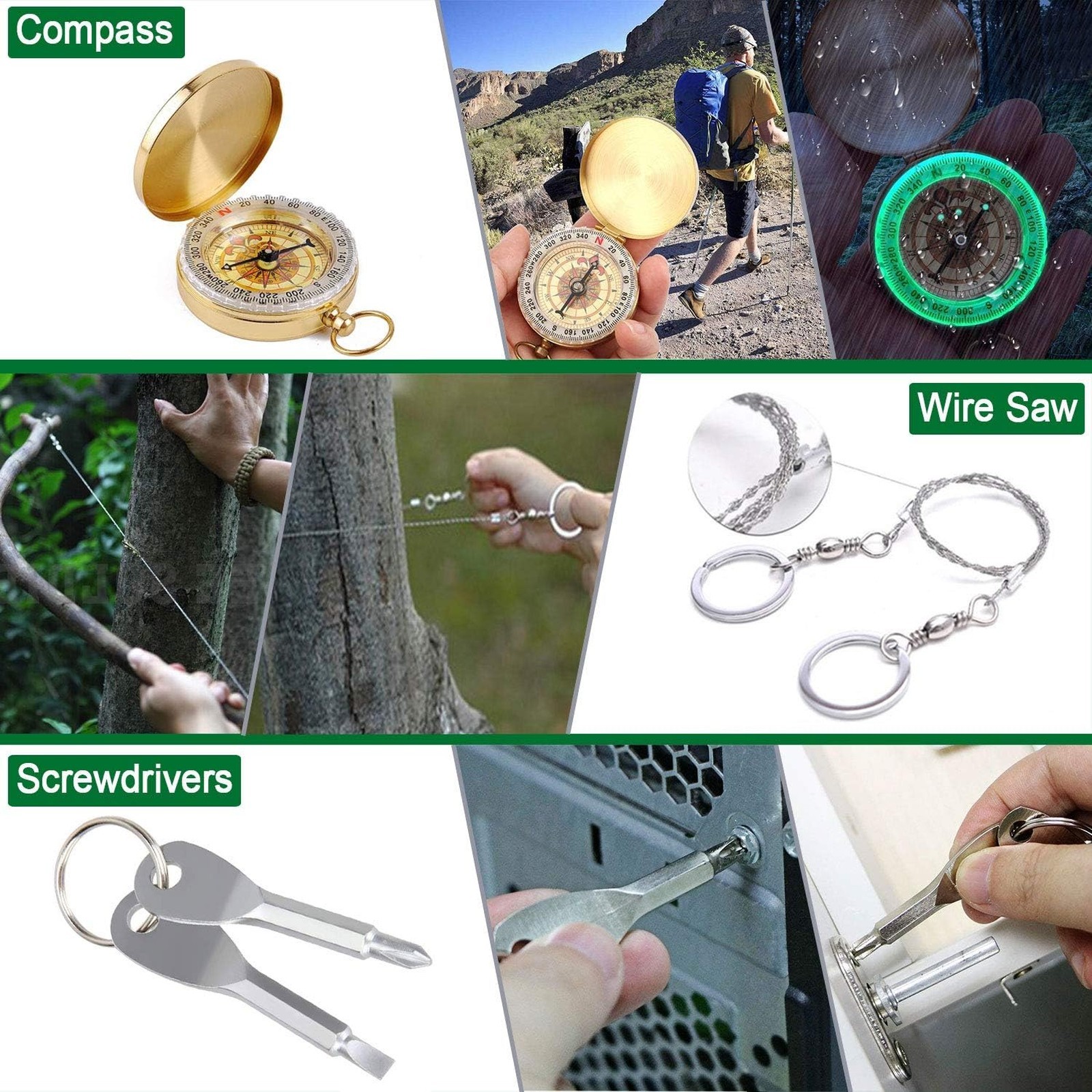 35 in 1 Survival Kit First Aid Emergency Gear Outdoor Adventure Compact