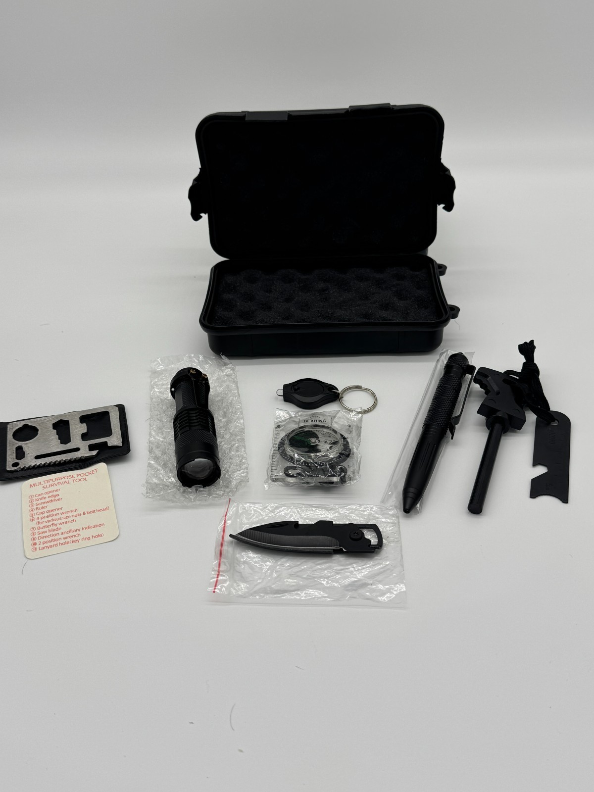 Diesel Brothers Survival Kit Tactical Gear Flashlight Knife Compass Whistle
