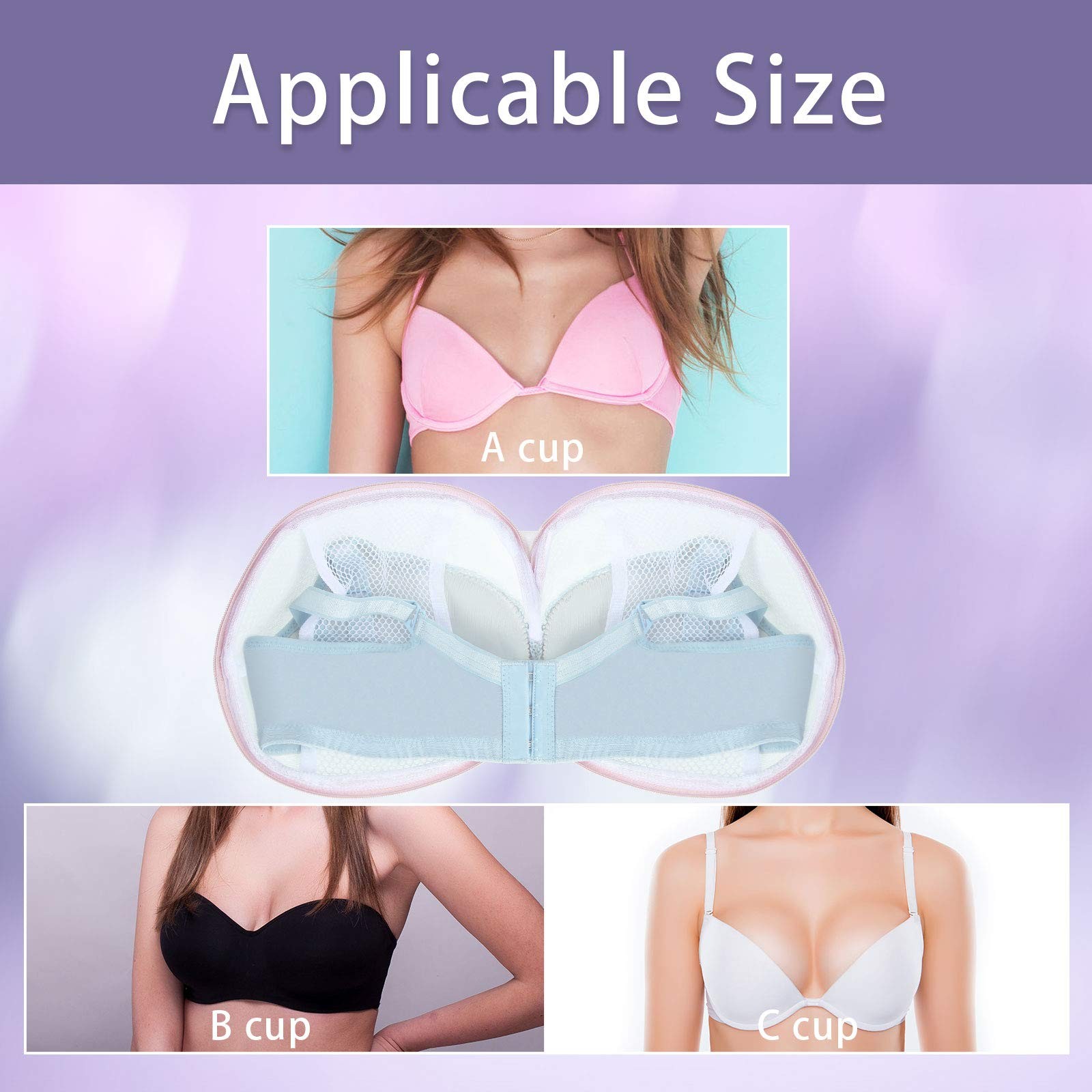 Shappy 6 Pieces Bra Washing Bag for Laundry Mesh Wash 7.87 Inch, Pink