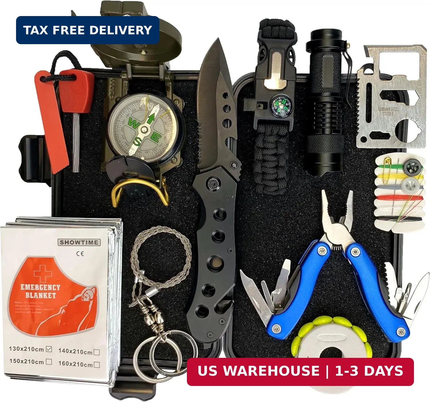 Survival Kit – All-in-One Survival Gear and Supplies for Camping, Hiking, Huntin