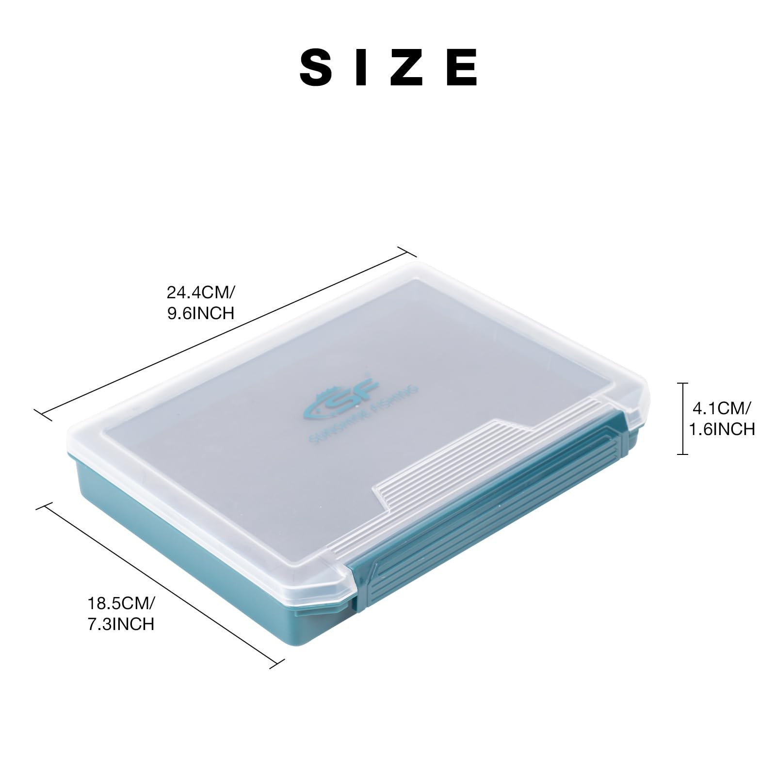 SF 2Packs Fishing Tackle Box Tray 3600 9.6″L x 7.3″W x 3.2″H, Peacock Blue