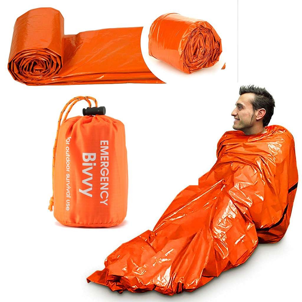 2 Packs Waterproof Emergency Sleeping Bag Thermal Outdoor Survival Camping Bag