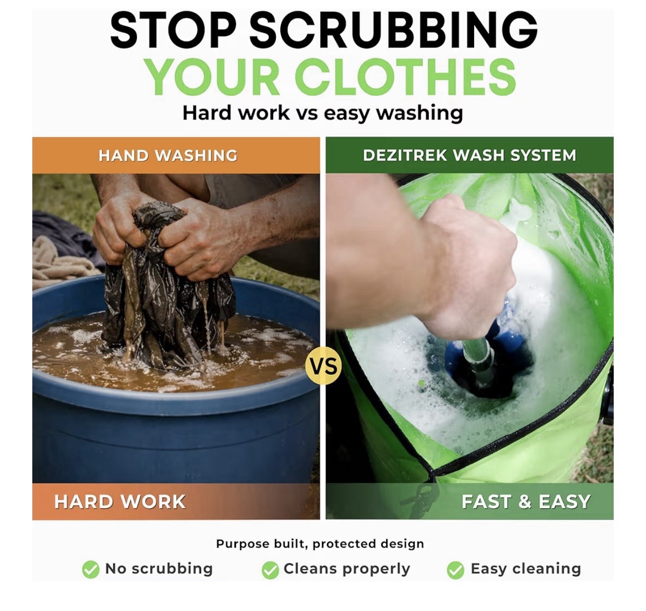 Dezitrek All In One Hand Wash Bag- Off The Grid Washing Machine