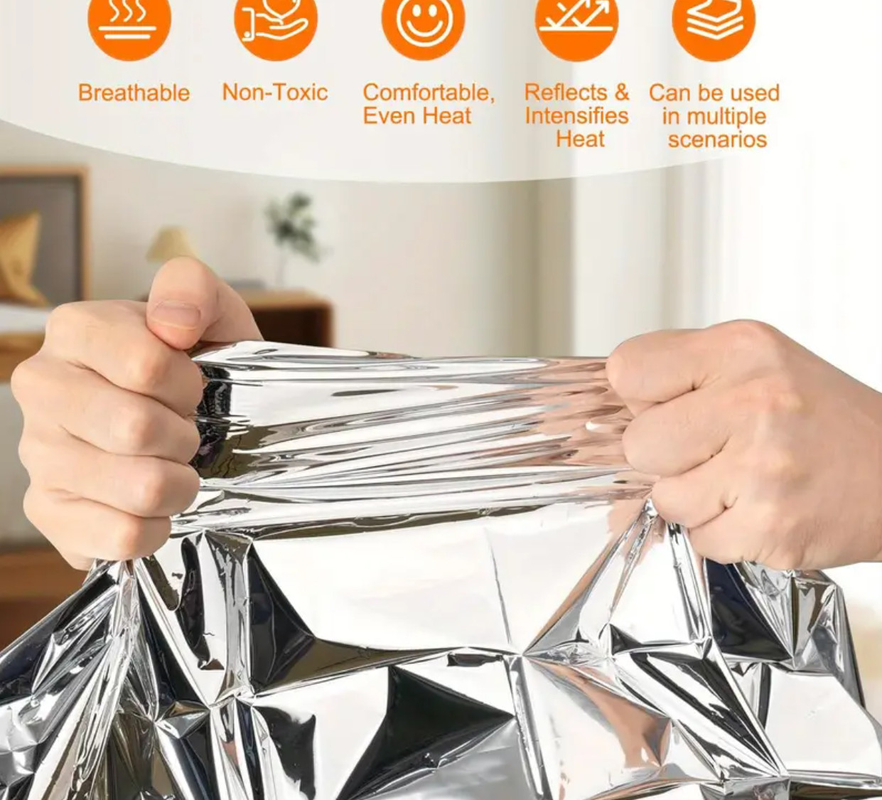 10 Pack Emergency Blanket Thermal Insulation Mylar Survival Safety Heat 54″x 82″