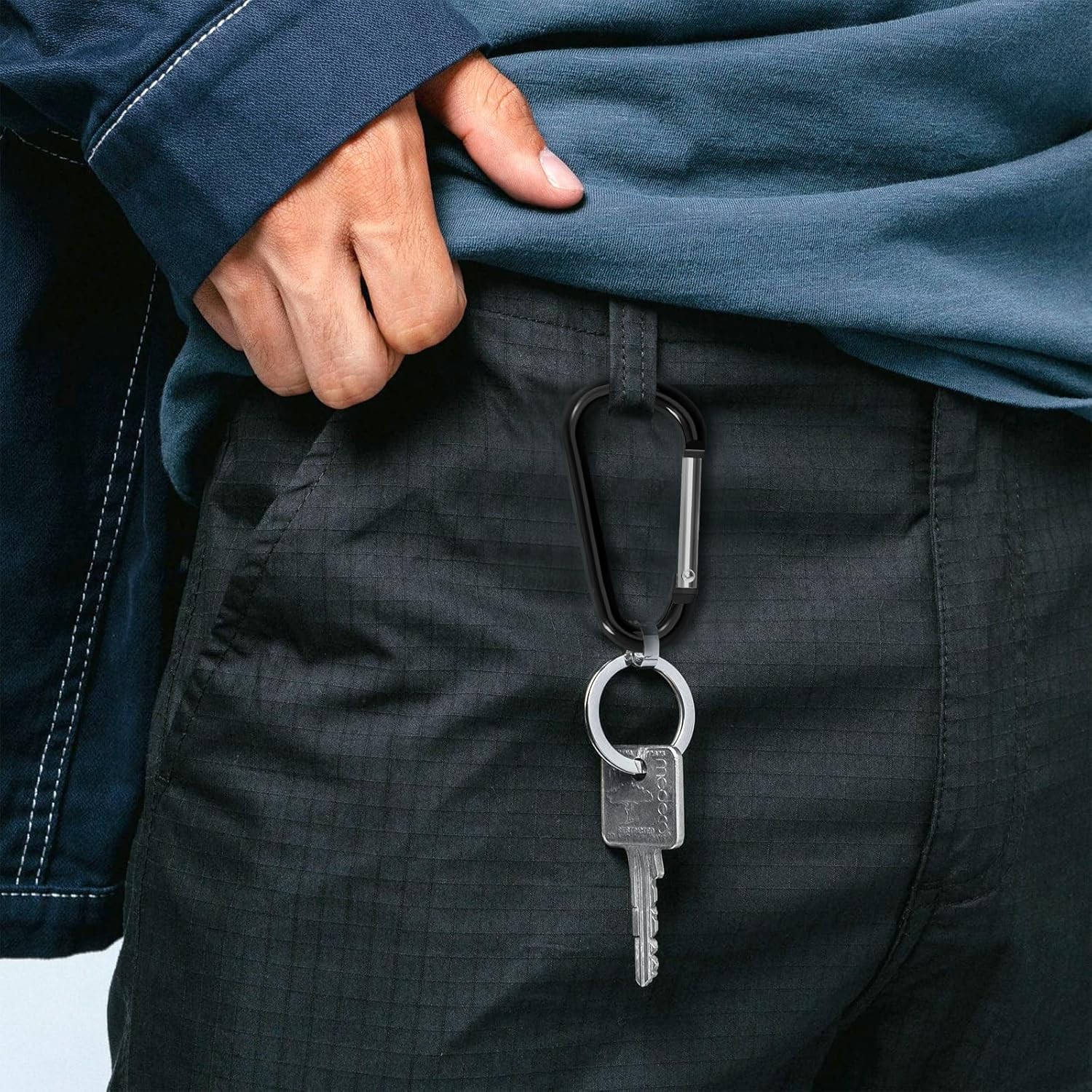 Aluminum Carabiner Clip, Carabeaner D Ring Shape,Spring Snap Key Chain Clip Hook