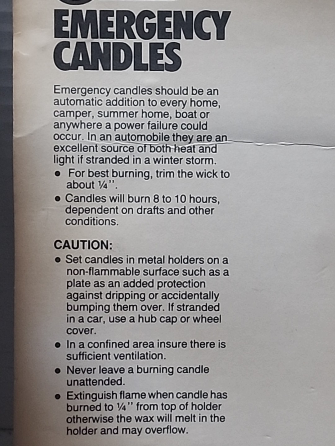 Coghlan’s Emergency Candles 2-Pack Metal Holder Burns 8-10 Hours Survival (LBHT)