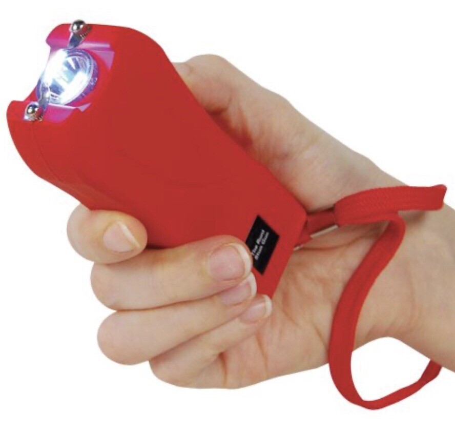 Max AMPERAGE Women Mini Stun Gun 911 RED 80 MV Rechargeable With LED Flashlight