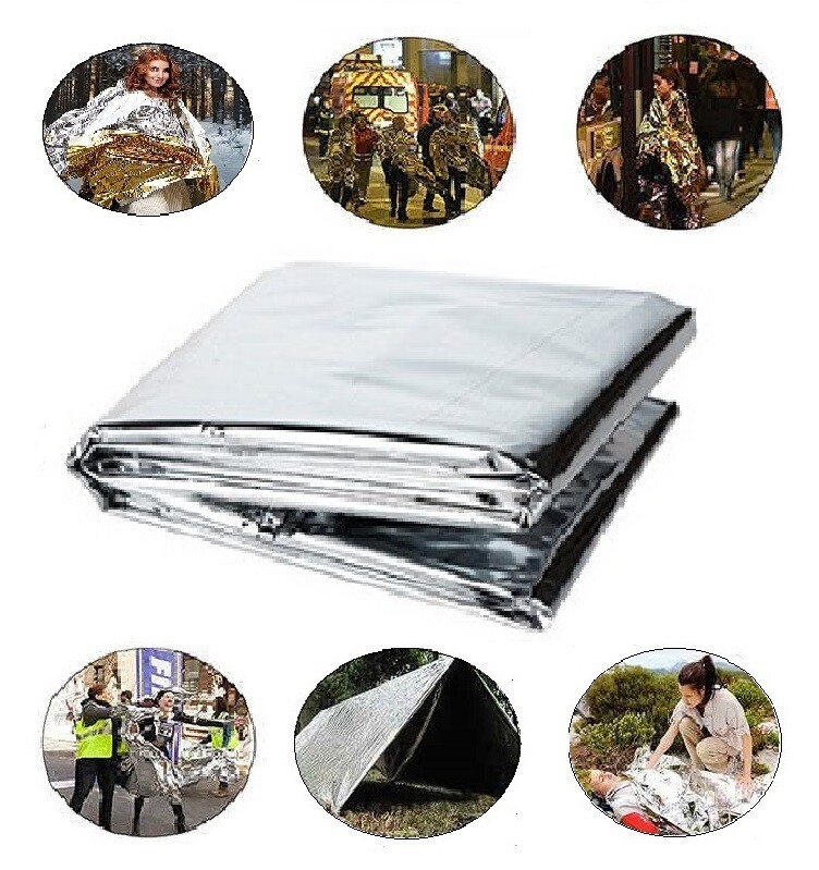 8 Pcs Medical Emergency Thermal Blanket Mylar Trauma Military Survival Silver