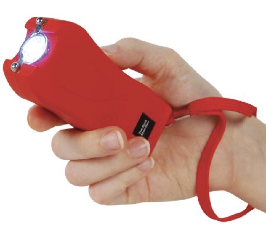 Max AMPERAGE Women Mini Stun Gun 911 RED 80 MV Rechargeable With LED Flashlight