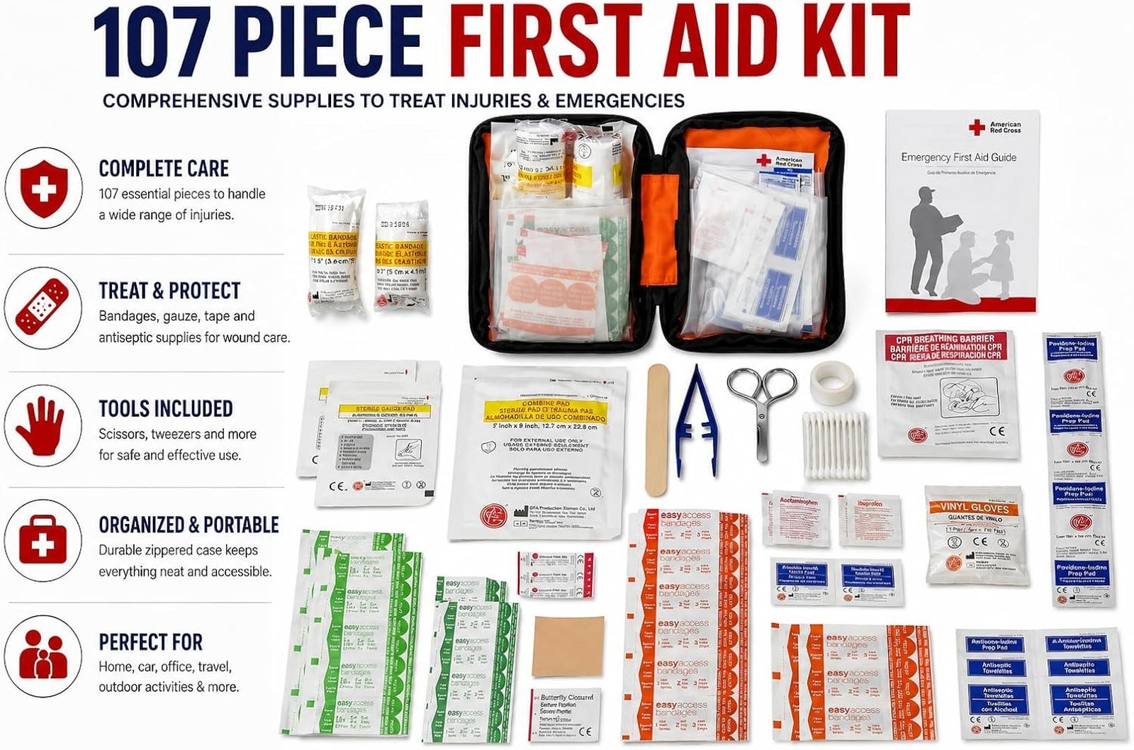 Emergency Kit 4 Person 72 Hour Backpack First Aid Food Water Survival Shelter