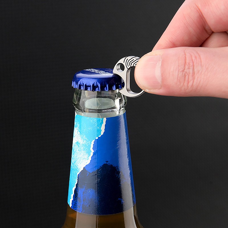 Small Buckle Titanium Alloy Mini Goldfish Clasp Keychain Bottle Opener Tool
