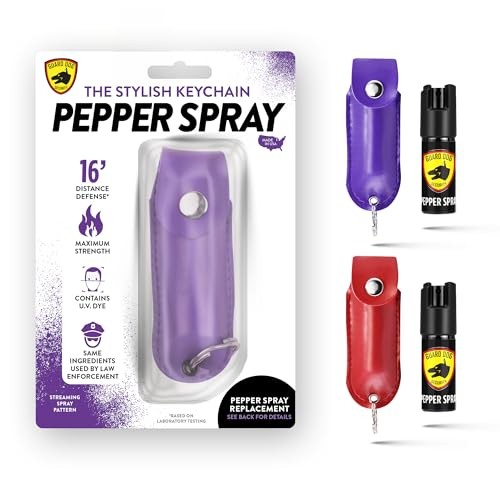 Pepper Spray for Women, Keychain Self Defense with Small 2Pack-Purple/Red