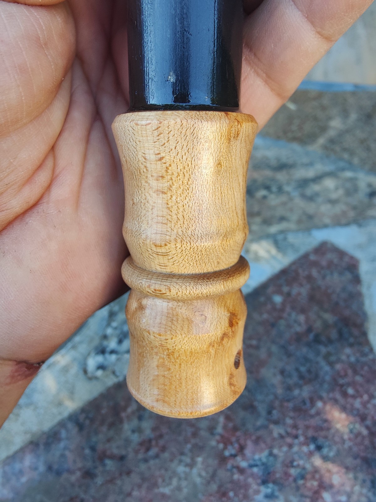 Bushcraft 5″ x 1″ ferrocerium rod with Birdseye maple wood handle | mischmetal