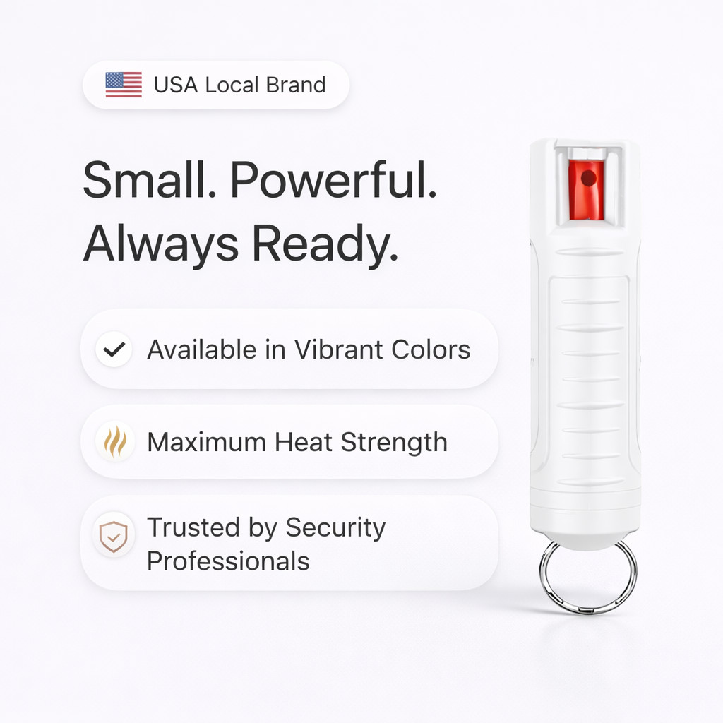 BURN Keychain Pepper spray Self Defense – 1 Pack .50oz White