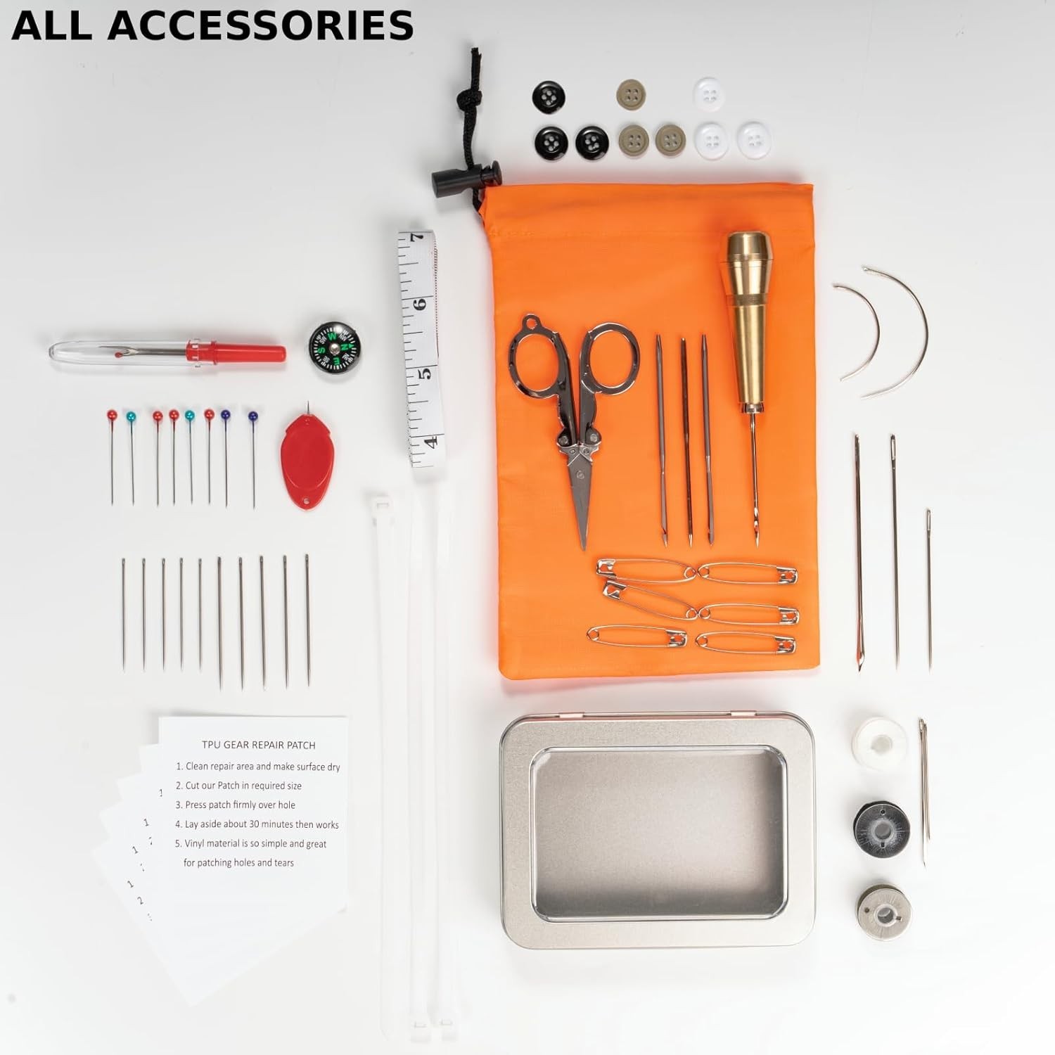 Survival Sewing Kit – Tactical Emergency Heavy Duty Outdoor Gear for Adults, Poc
