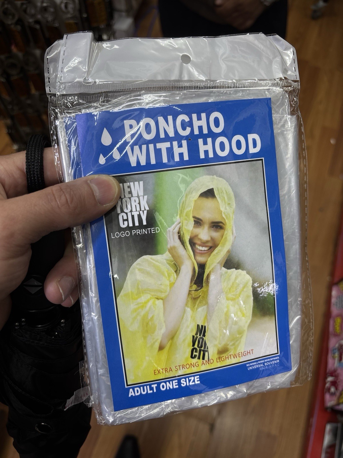 NYC Clear Hooded Poncho Disposable Lightweight Adult One Size Camping Hiking