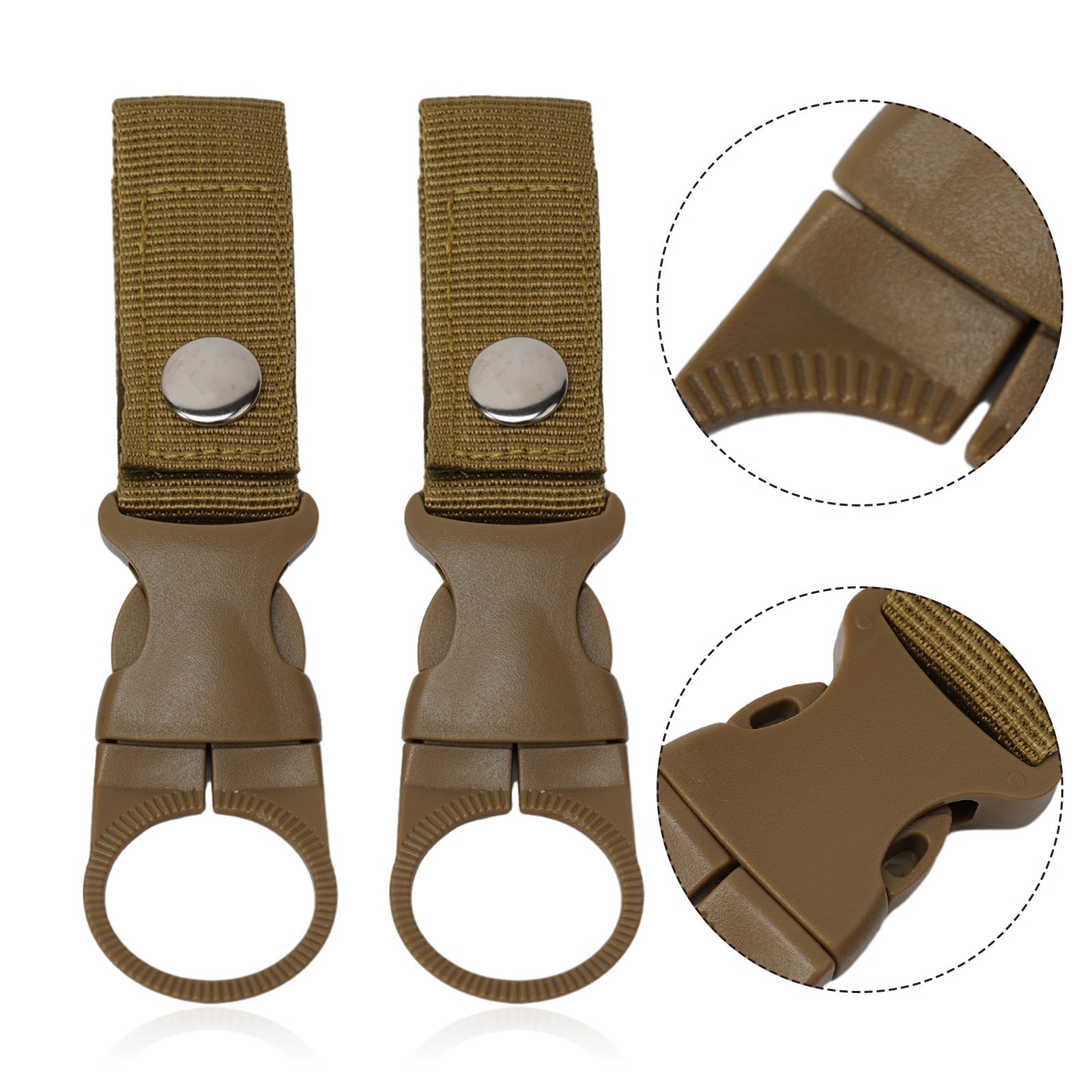 2pc Water Bottle Holder Clips with Nylon Buckle for Climbing and Travel