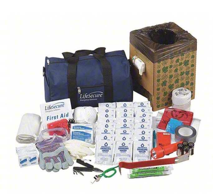 LIFESECURE 10100 Survival Kit 97 Components, Duffel Bag, 10 People Served 31XR15