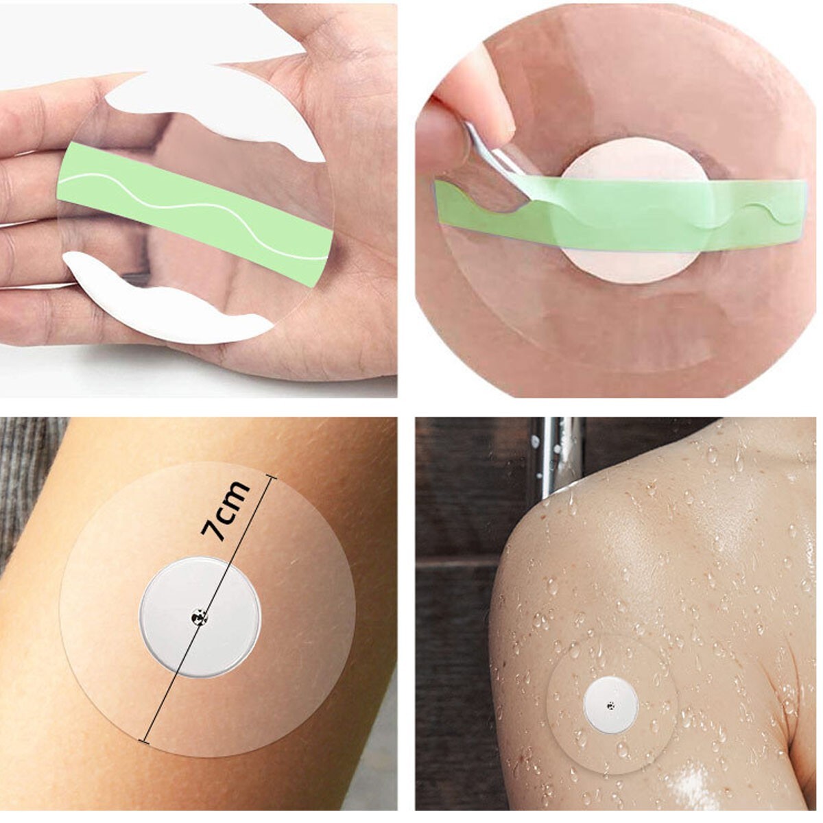 30PCS Adhesive Patches Waterproof Sensor Covers Flesh Flexib For Freestyle Libre