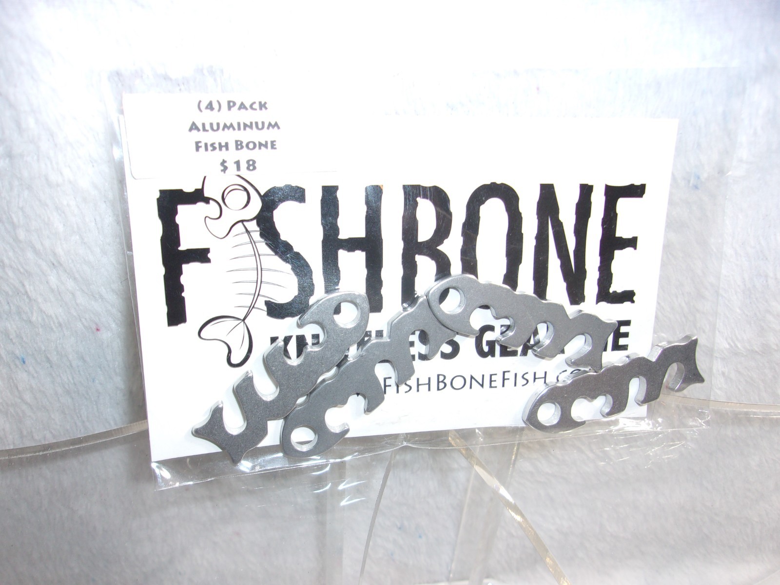 Fish Bone Knotless Rope Tie – Snapper – (4) Pack Aluminum small NEW IN PACKAGE