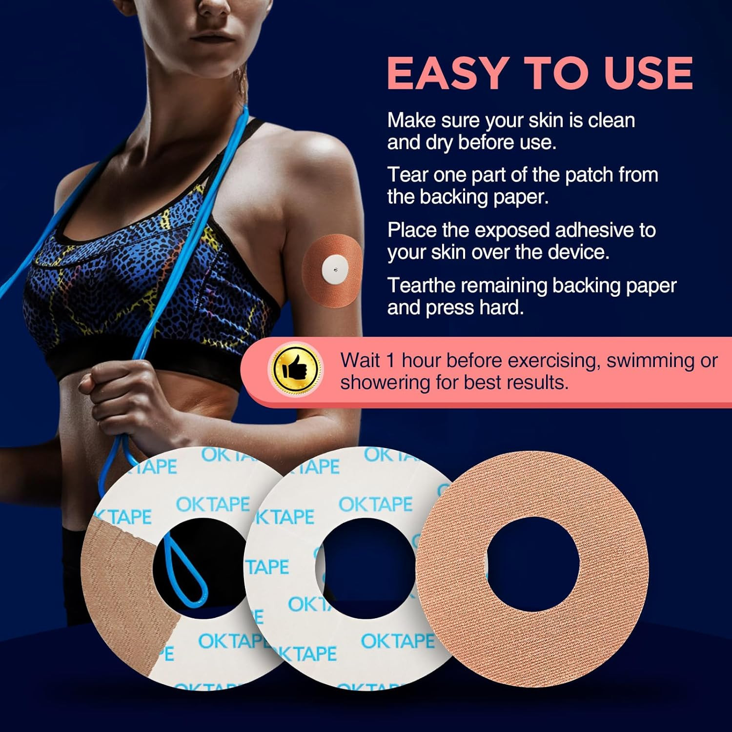 Adhesive Patches for Freestyle Libre 1/2 15 PCS, Waterproof & Sweatproof CGM Pat