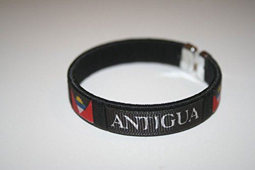 Antigua Black Country Flag Flexible Adult C Bracelet Wristband… 2.5 Inches in