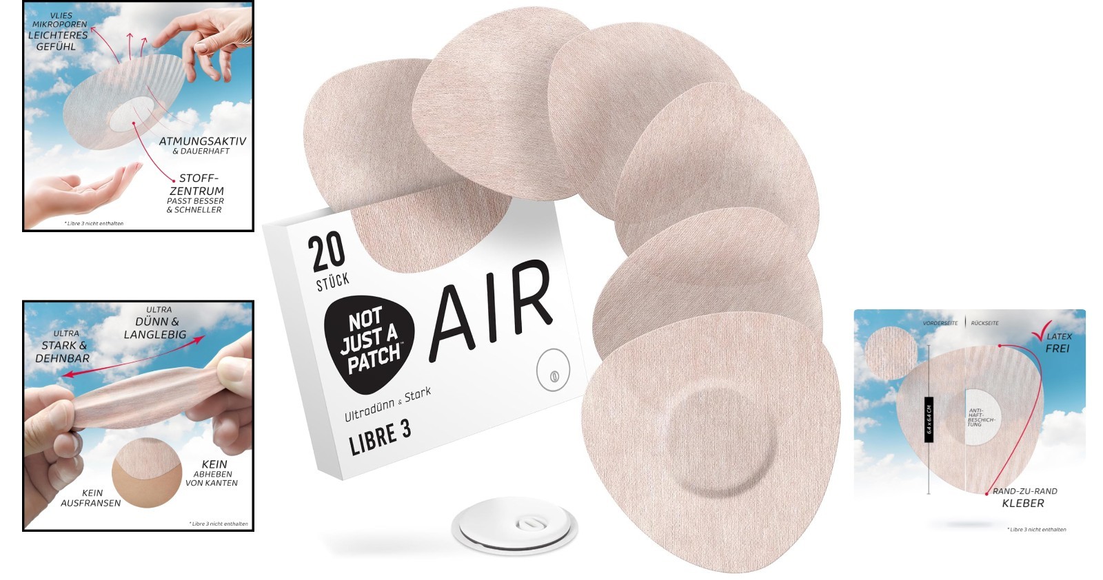 Breathable Adhesive Patches 20 Pack for Freestyle Libre 3 – Stay Active & Secure
