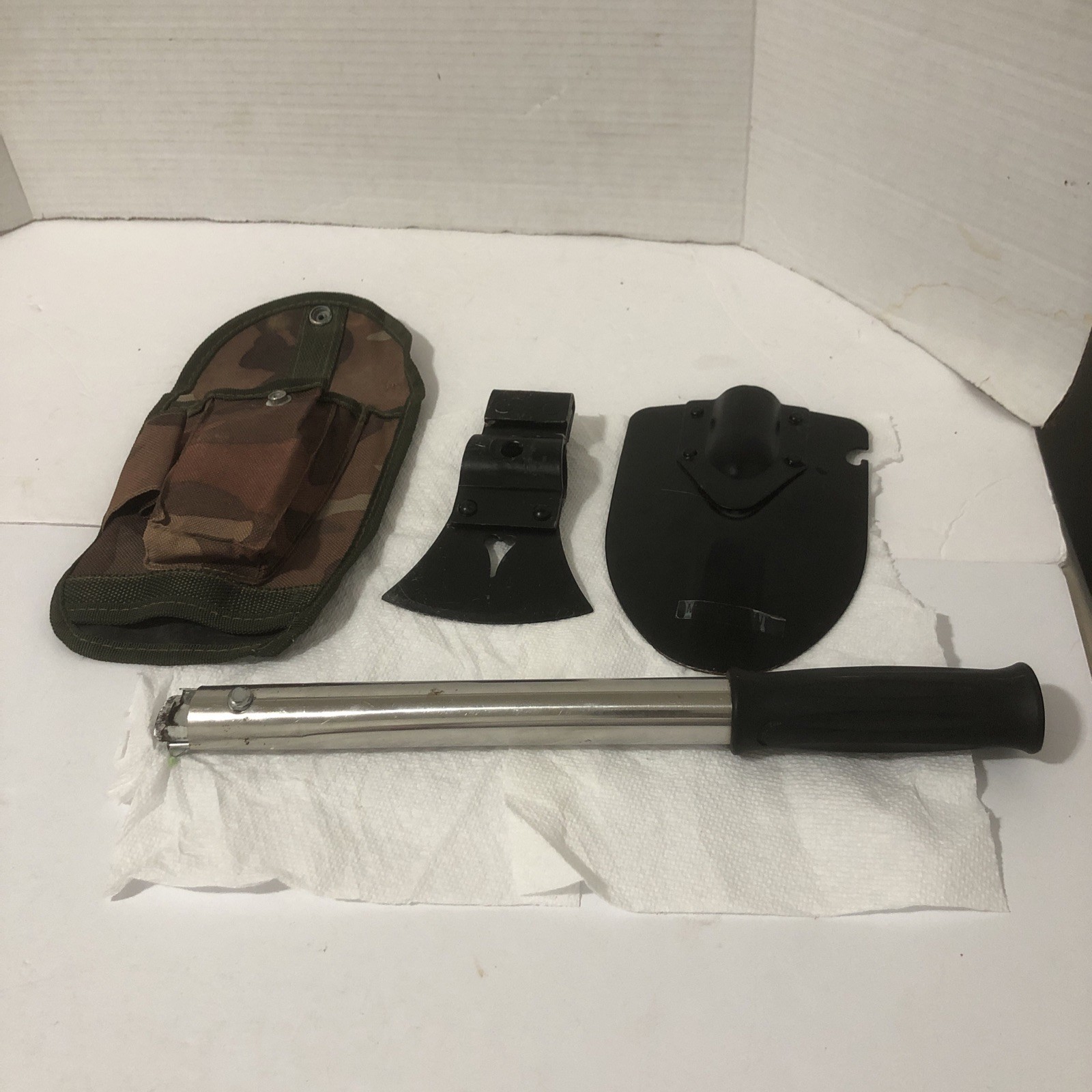 Backpacking Camping Survival Kit Shovel , Axe Interchangeable Gear Kit