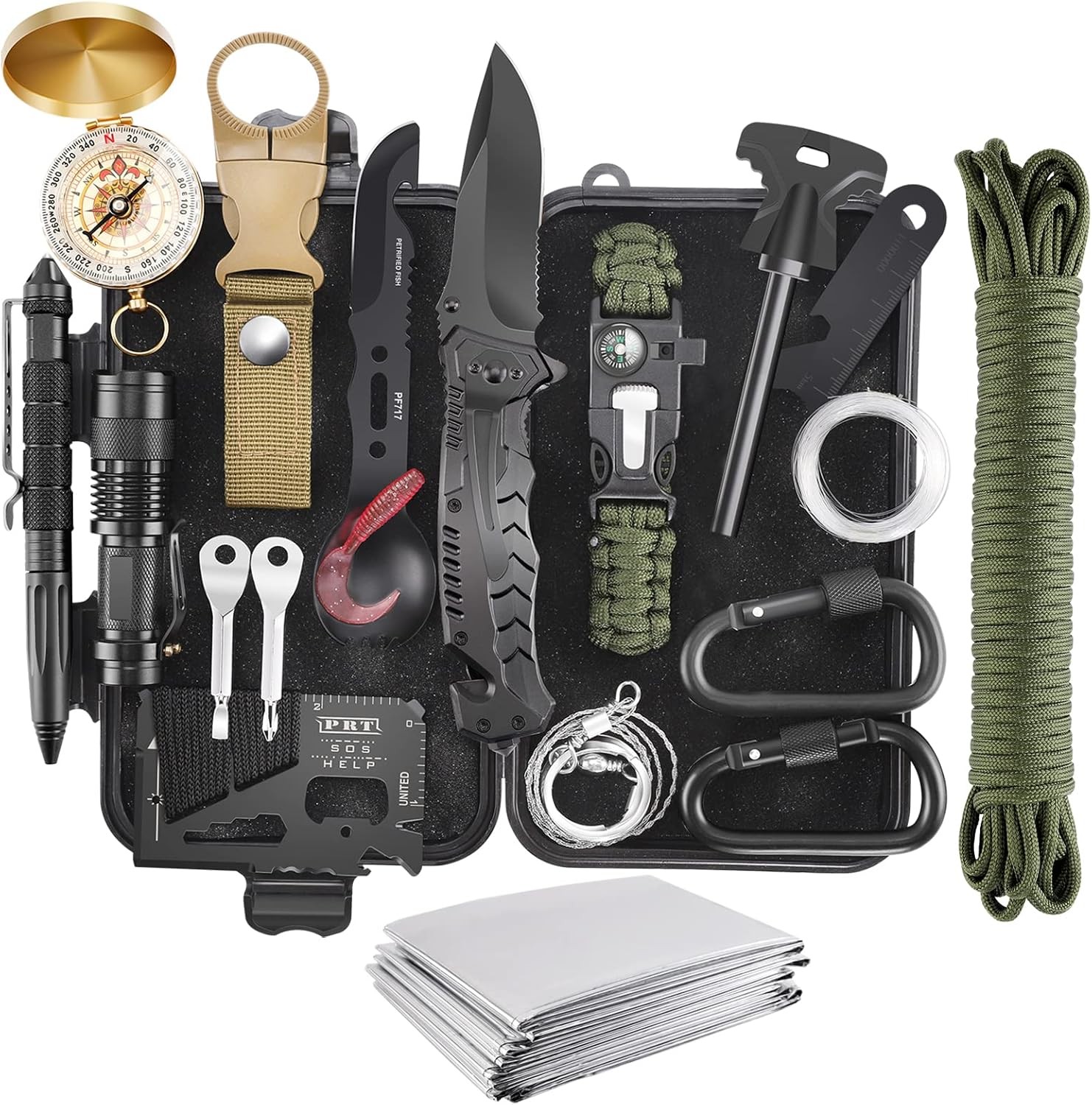 Gifts for Men Fathers Day Emergency Survival Kit 22 in 1 Professional Survival