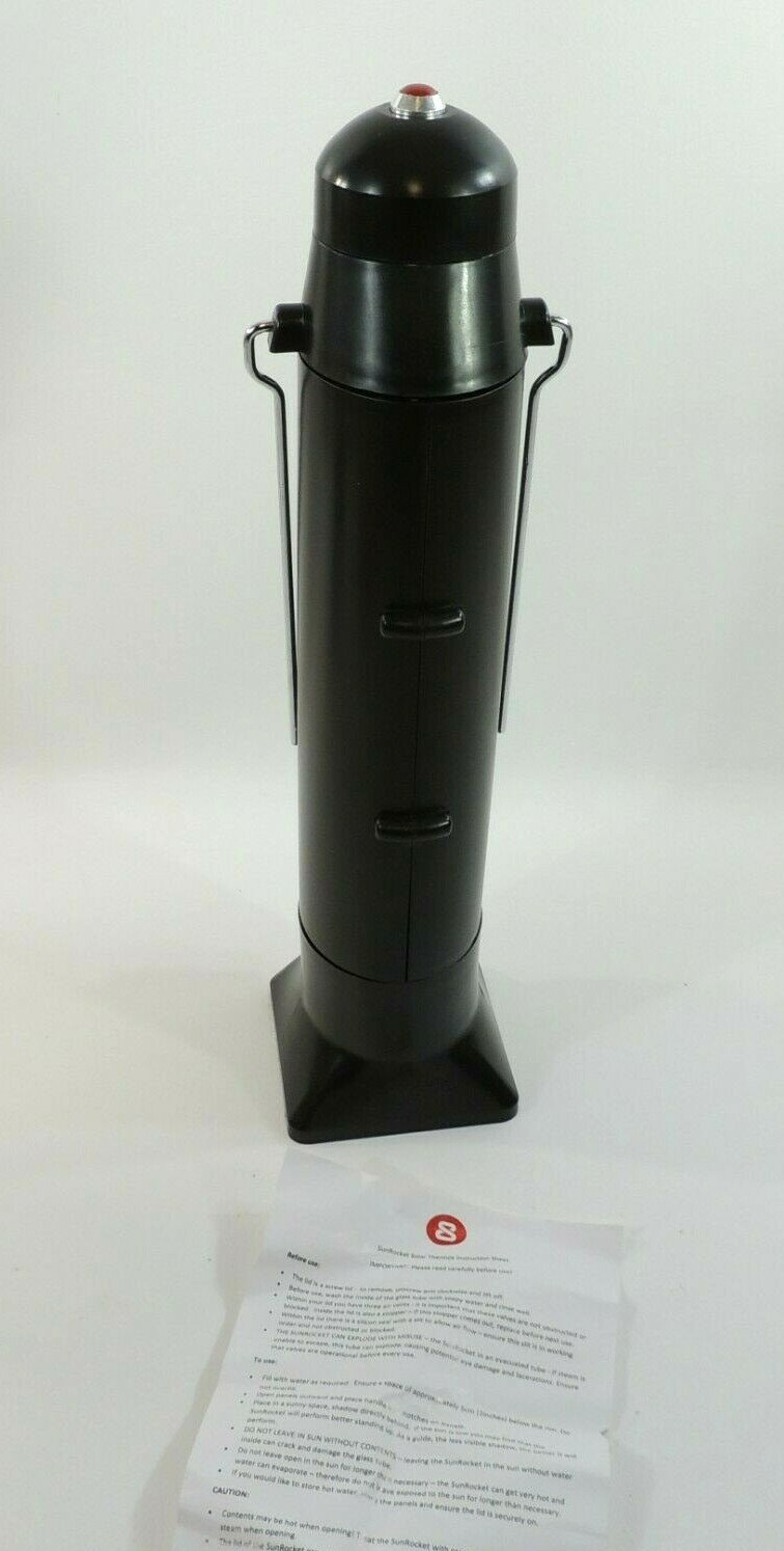 SunRocket Solar Water Heater Thermos Portable Camping Hiking 500ml New Old ST