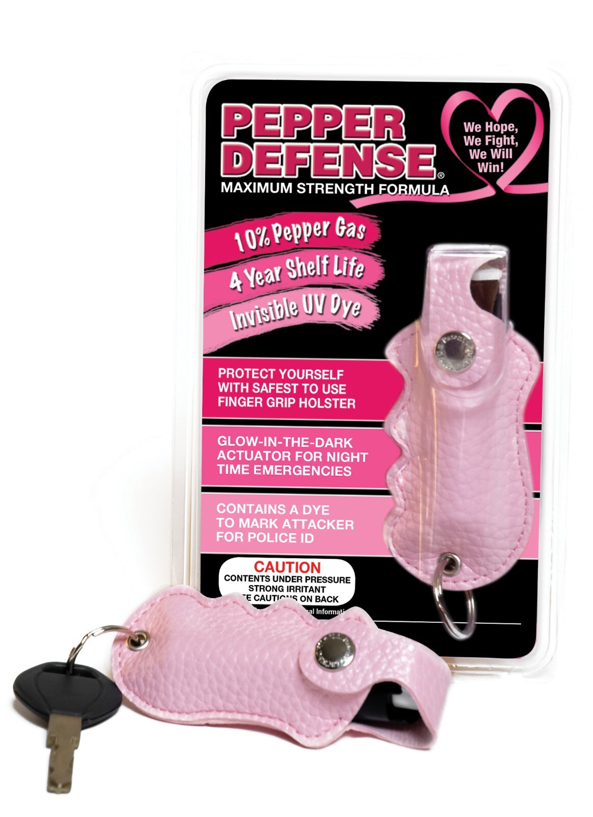 Pepper Defense 2-PACK OC Pepper Spray Max Strength Black & Pink Holsters UV Dye