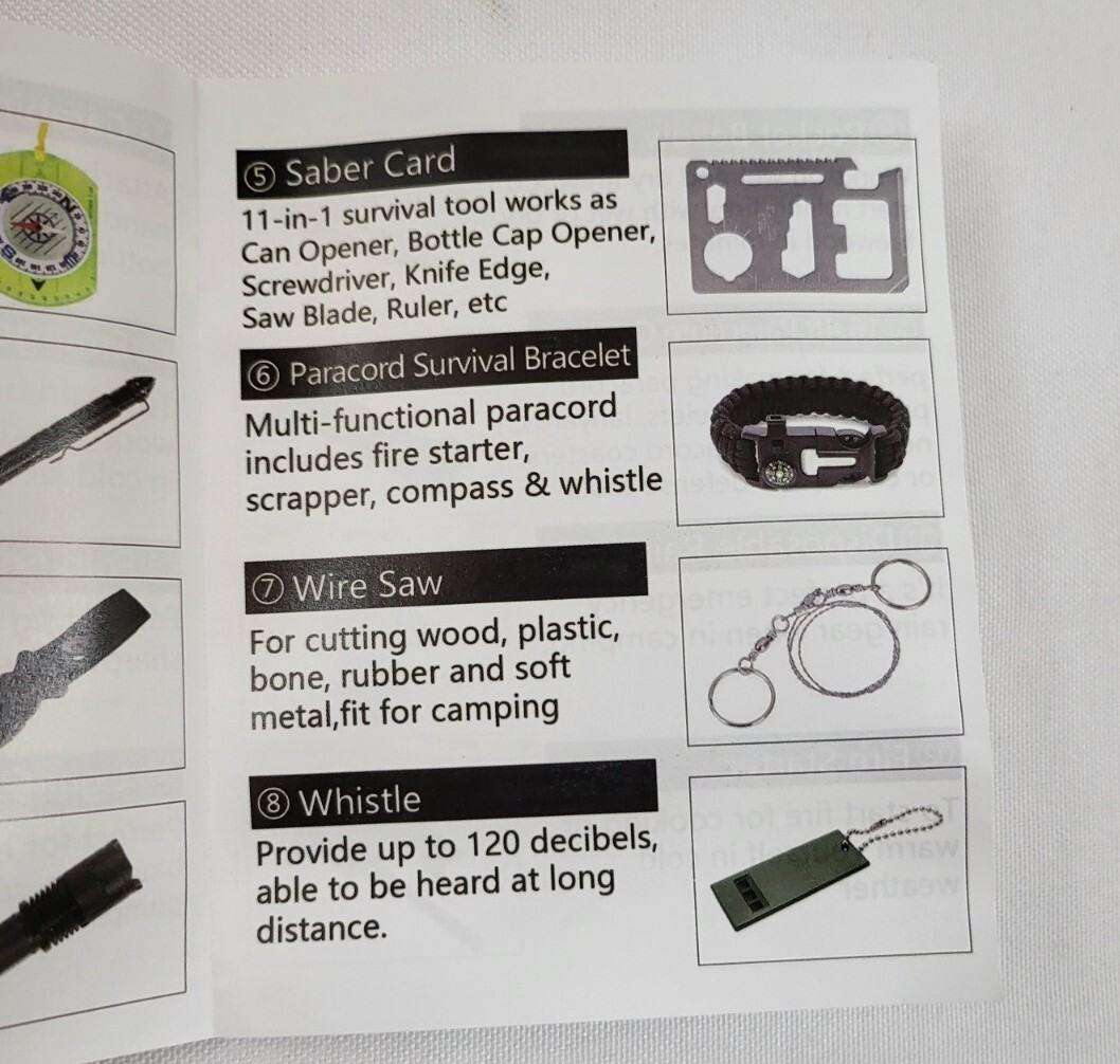 Emergency Survival Kit First Aid Bug out Military Prepper Kit Black Pouch 235Pcs