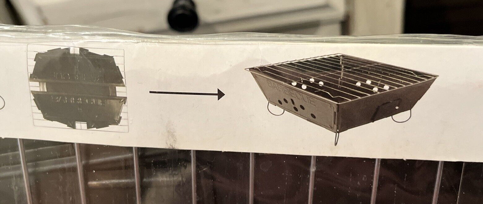 Emergency/Survival: Portable Folding Grill, Lightweight & Flat Fold Design NIP