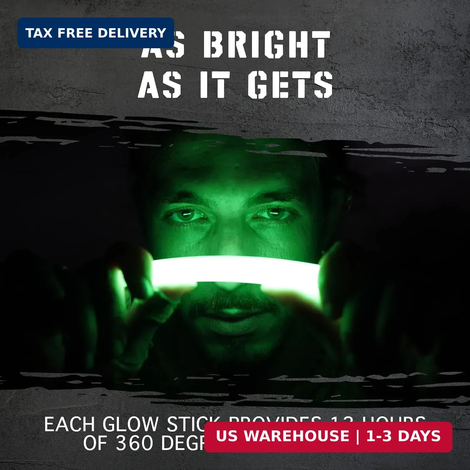 Emergency Glow Sticks with 12 Hours Duration, Individually Wrapped Industrial Gr
