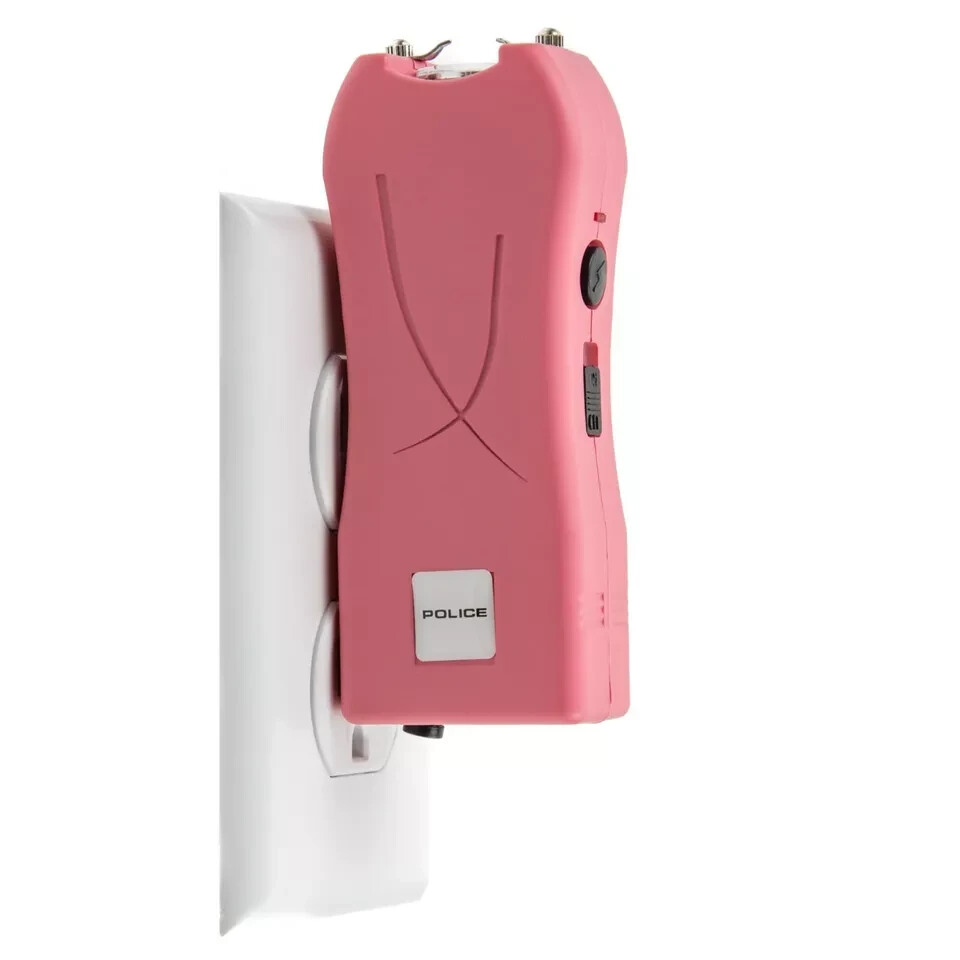 POLICE Stun Gun 398 Max Volt Mini Rechargeable LED Flashlight Pink