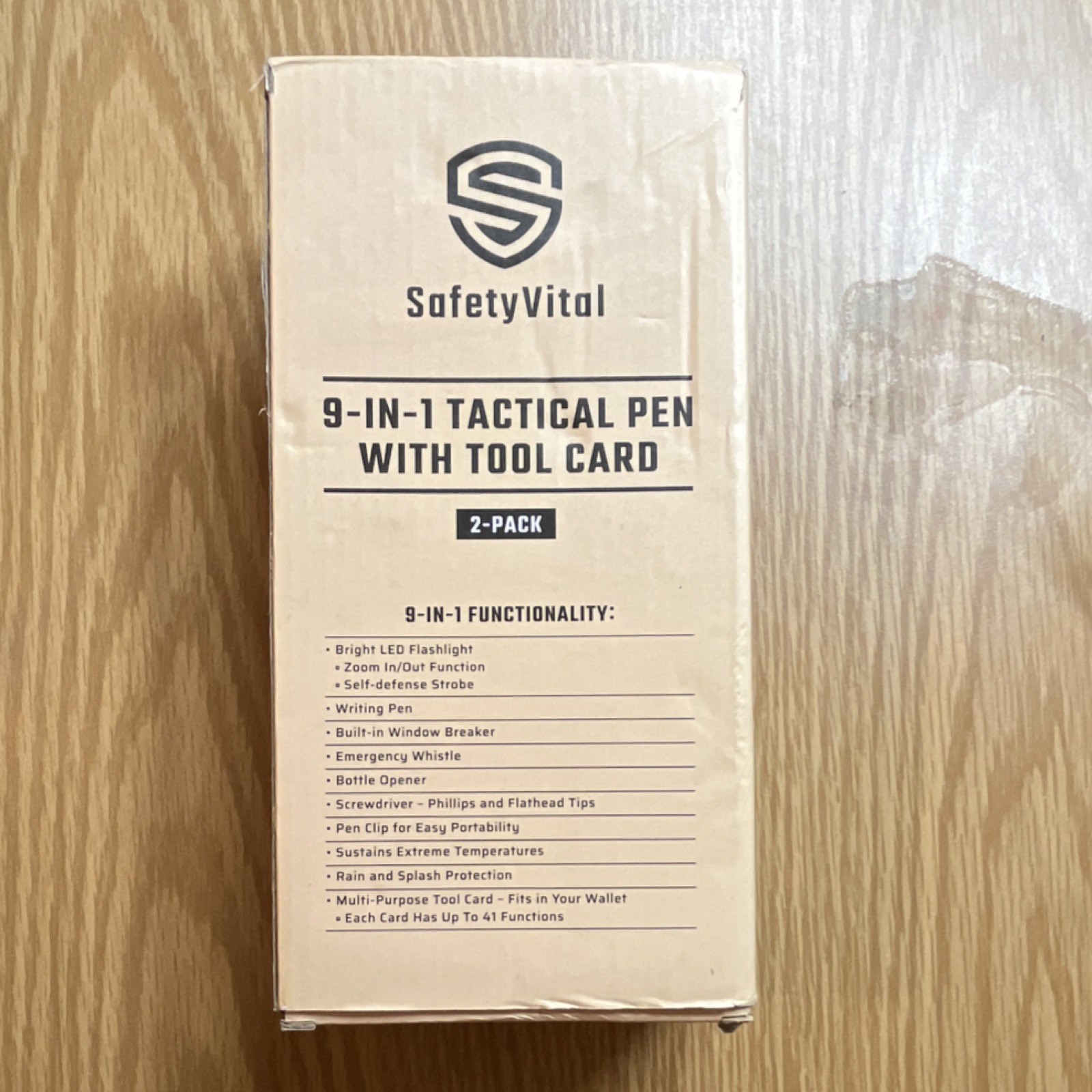 SafetyVital 9-in-1 Tactical Pen Multi-Tool Set LED Flashlight, Window Breaker