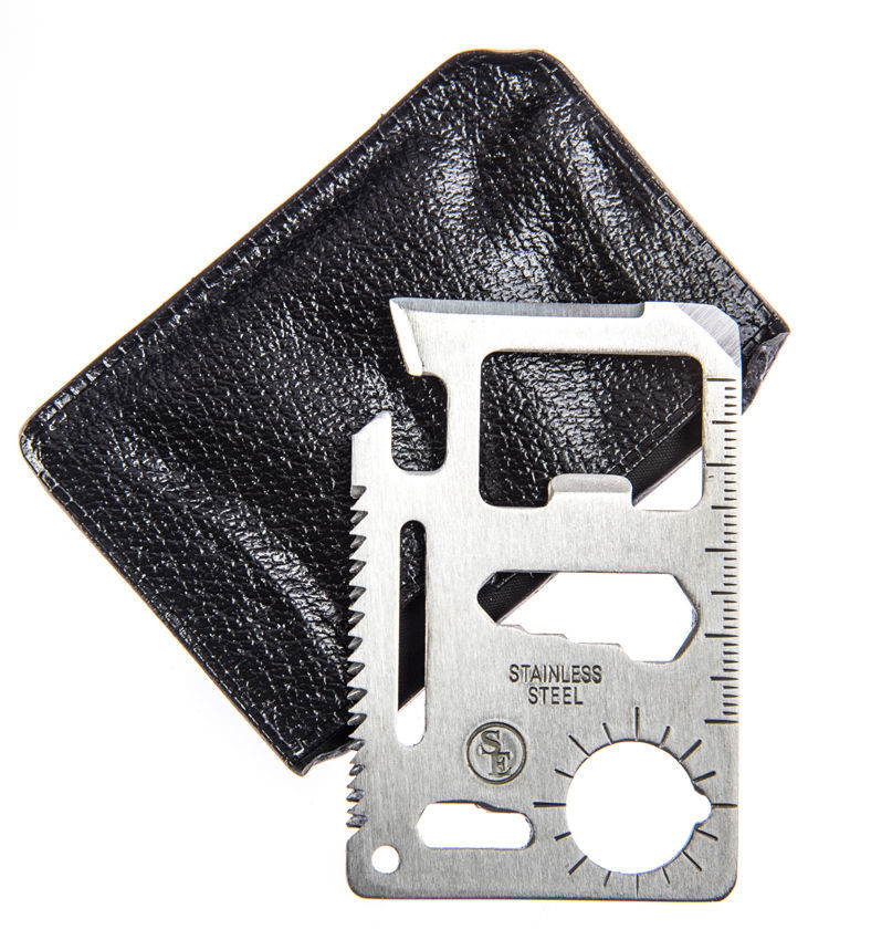New 2pc 11 Function Credit Card Size Survival Pocket Tool * US FREE SHIPPING *