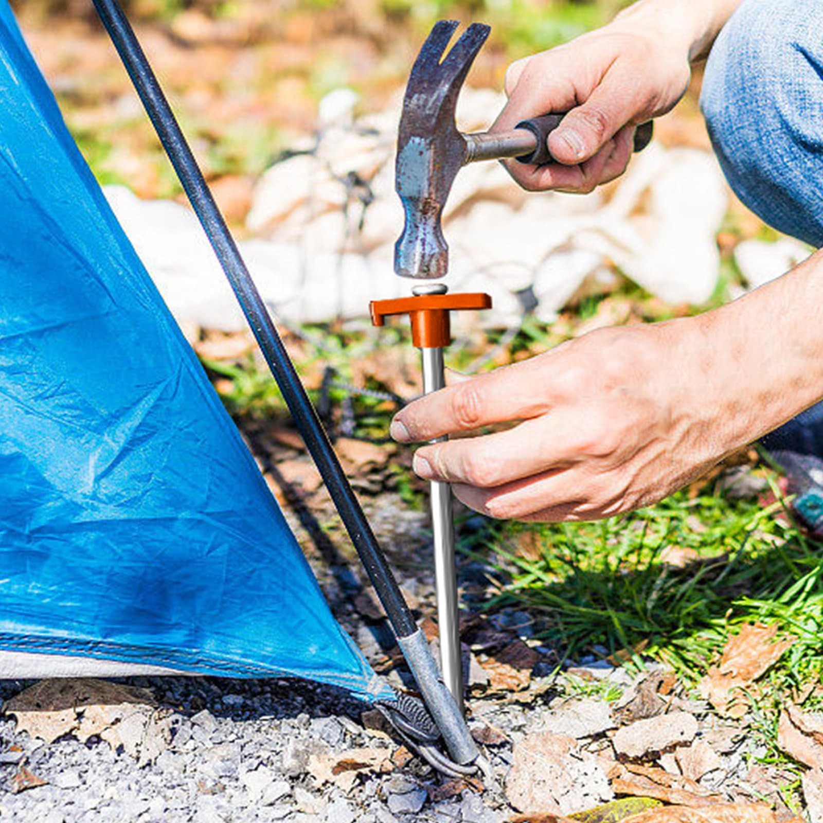 Eurmax USA Galvanized Non-Rust Camping Family Tent Pop Up Stakes orange