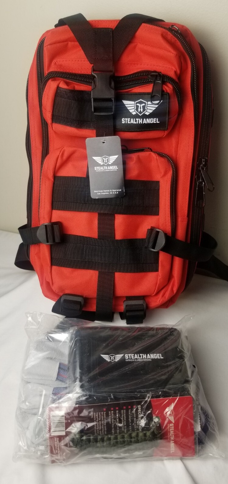 Stealth Angel Survival Backpack Emergency Survival Kit – New Not Complete.