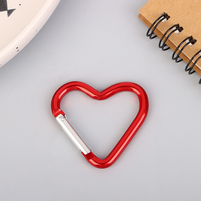 1Pc Heart-shaped Aluminum Alloy Carabiner Key Chain Clip Outdoor Keyring Hook