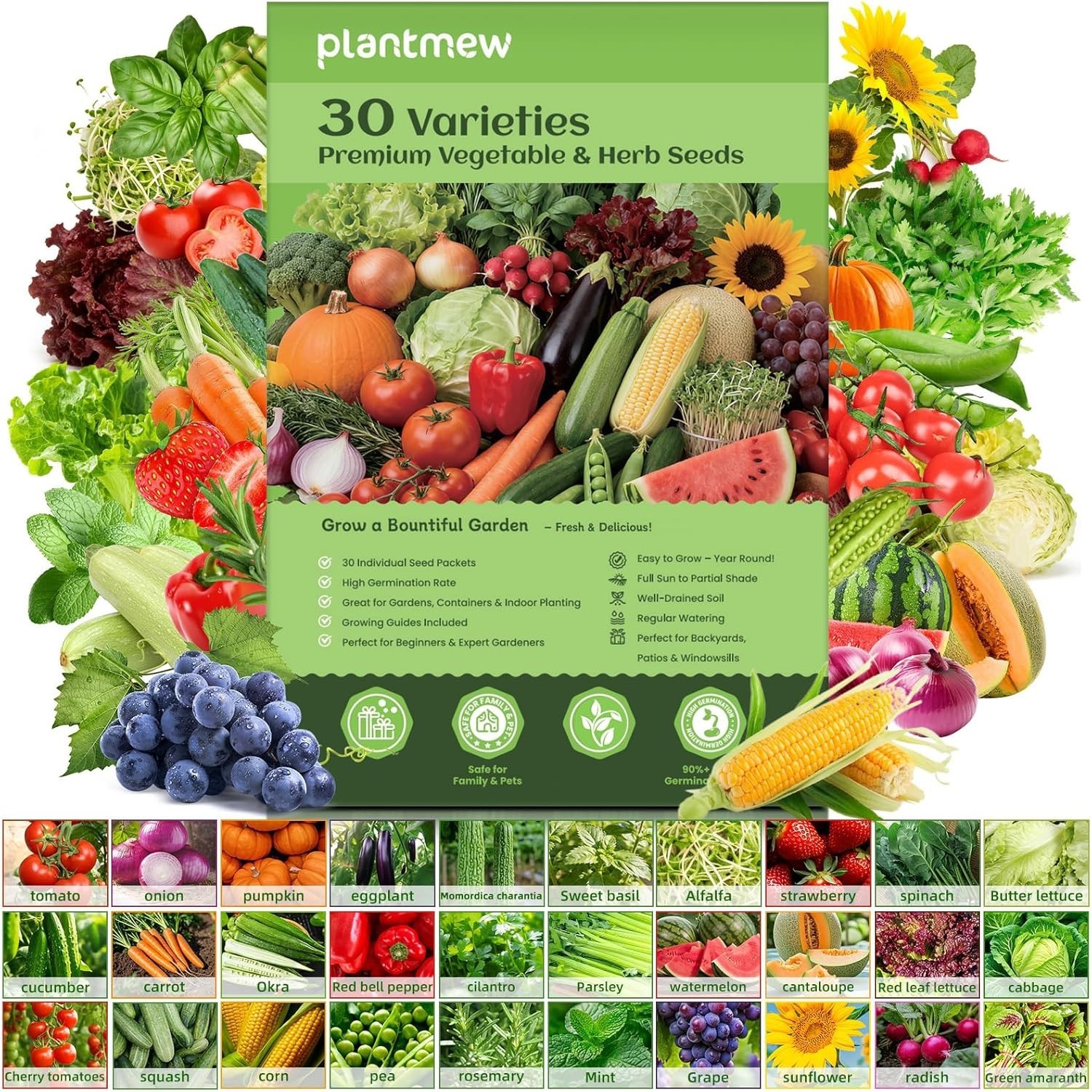Seed Vault】 Heirloom Vegetable Seeds Planting Kit – 15,000+ Non-GMO Seeds for…