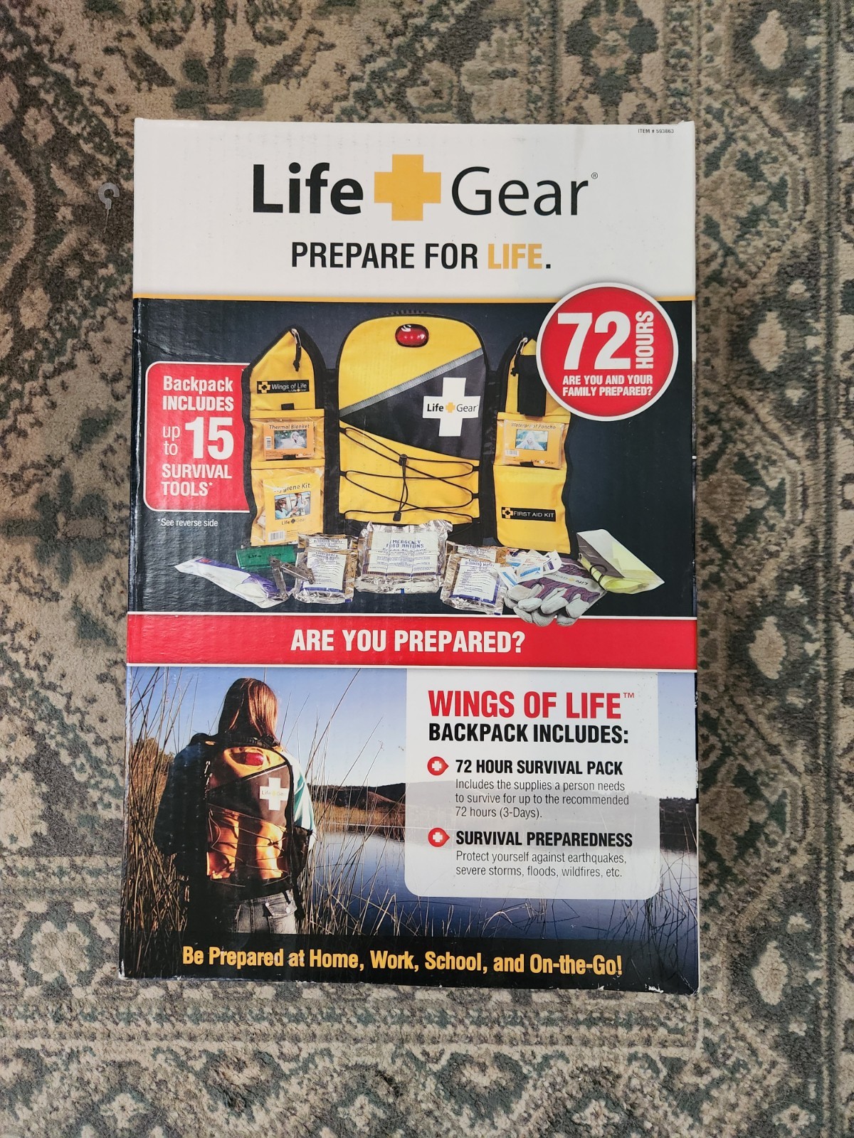 Life Gear Wings of Life Backpack 72-hour Survival Kit Backpack (New, Open Box)