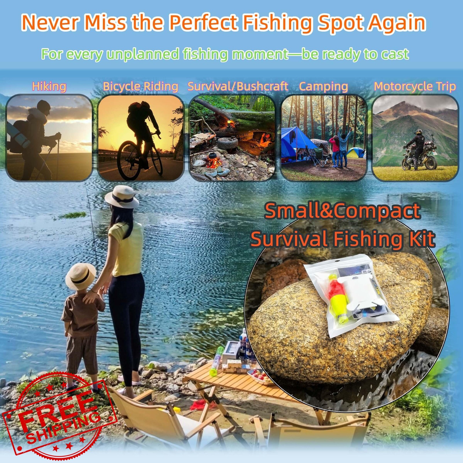 LoDinpo Mini Survival Fishing Kit 2pc