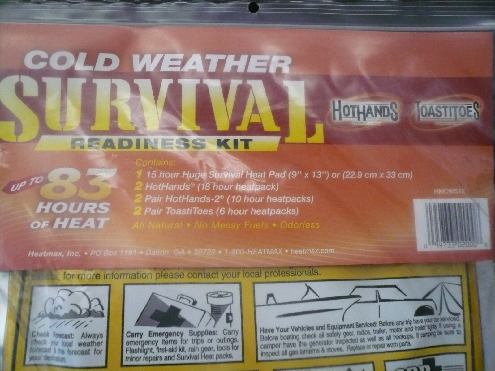 Lot of 18 Cold Weather Hand and Foot Warmer Survival Readiness Kits HMCWS12