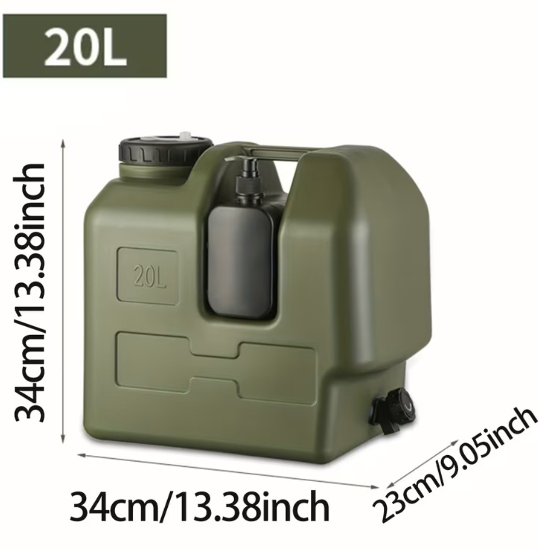 20L 5Gallon Tactical Green Water Supply Jug Military Camping Outdoor Survival