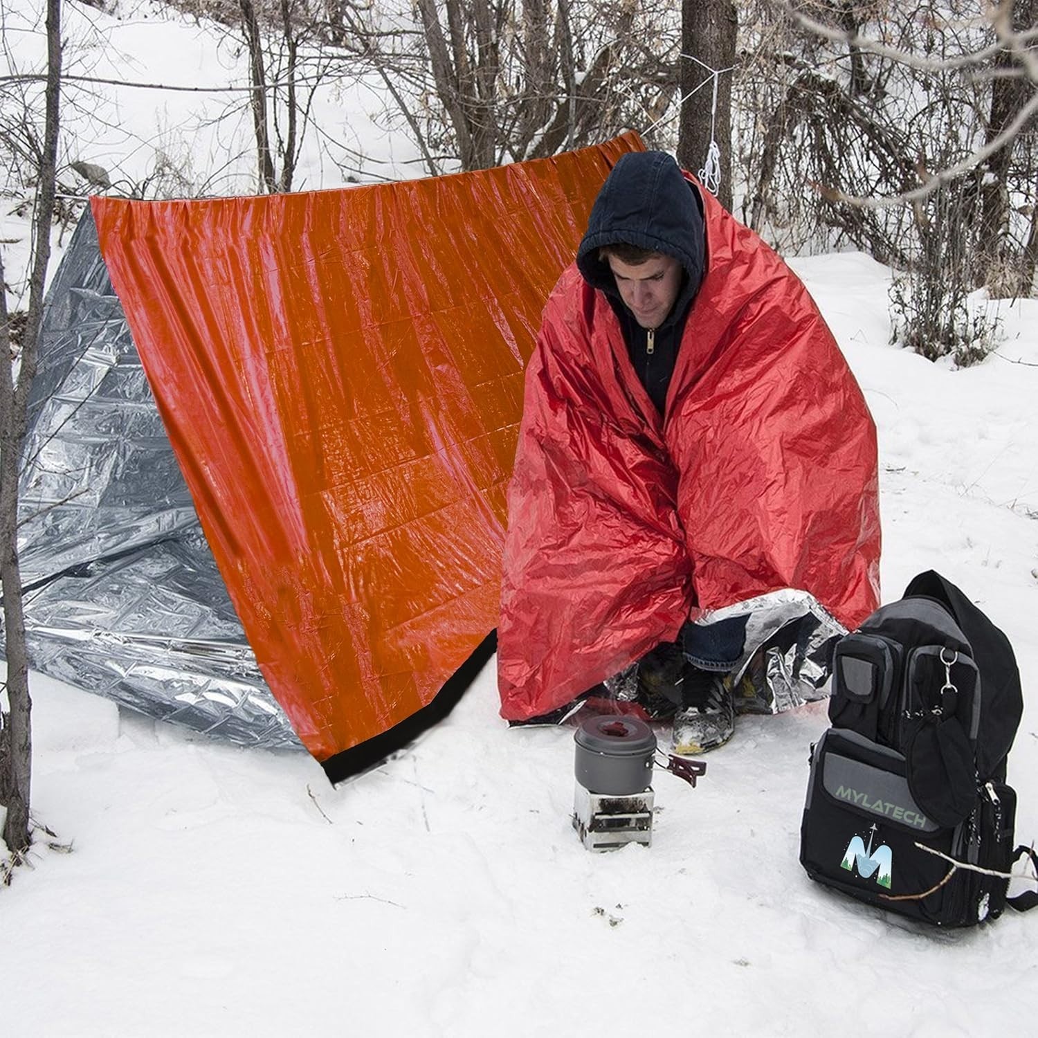 EMERGENCY TENT🔥XL TUBE TENT MADE FOR MAX HEAT RETENTION * 95%+ HEAT REFLECTION⛺