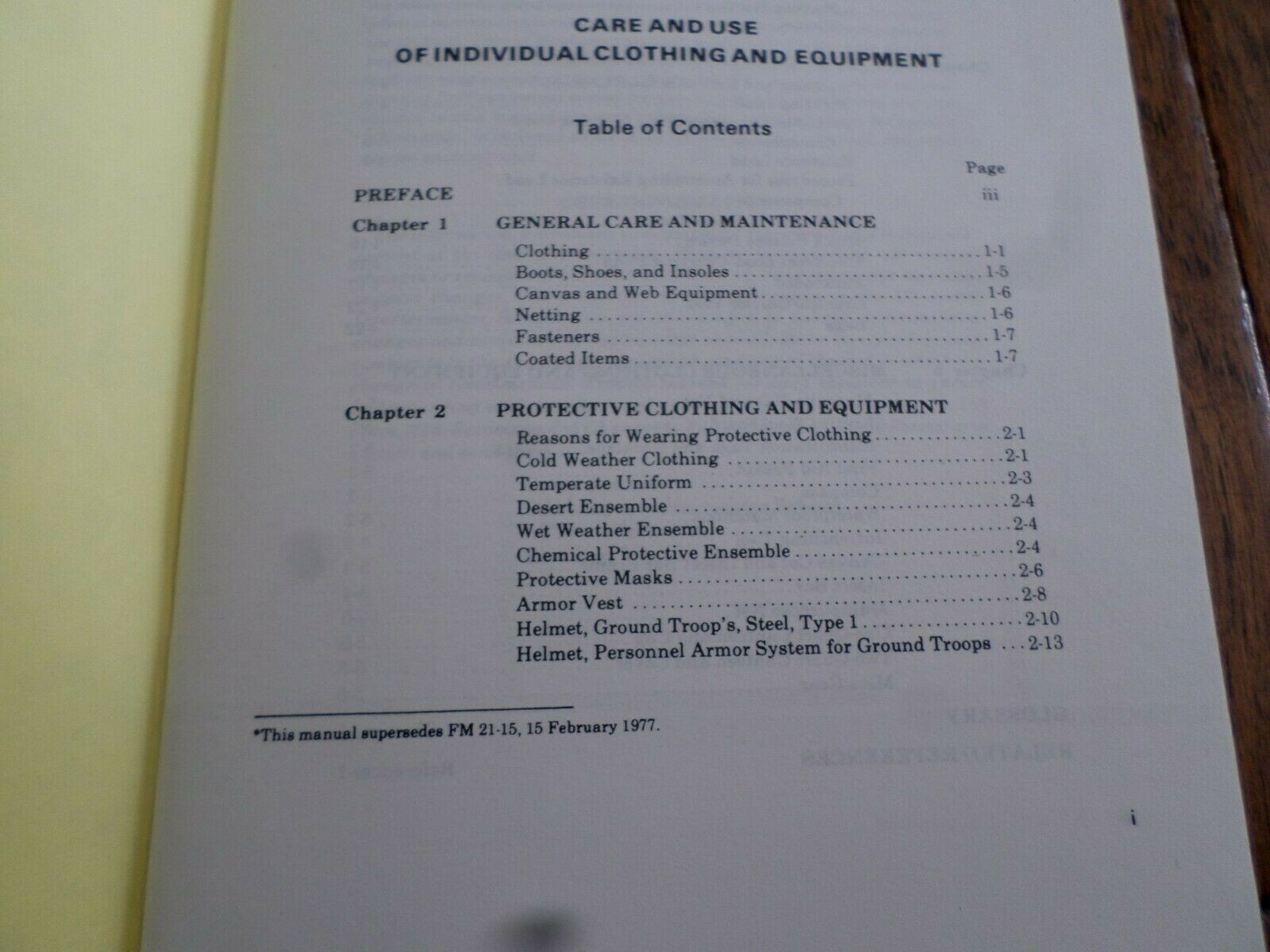 U.S ARMY HANDBOOK CARE AND USE OF CLOTHING AND EQUIPMENT BOOK